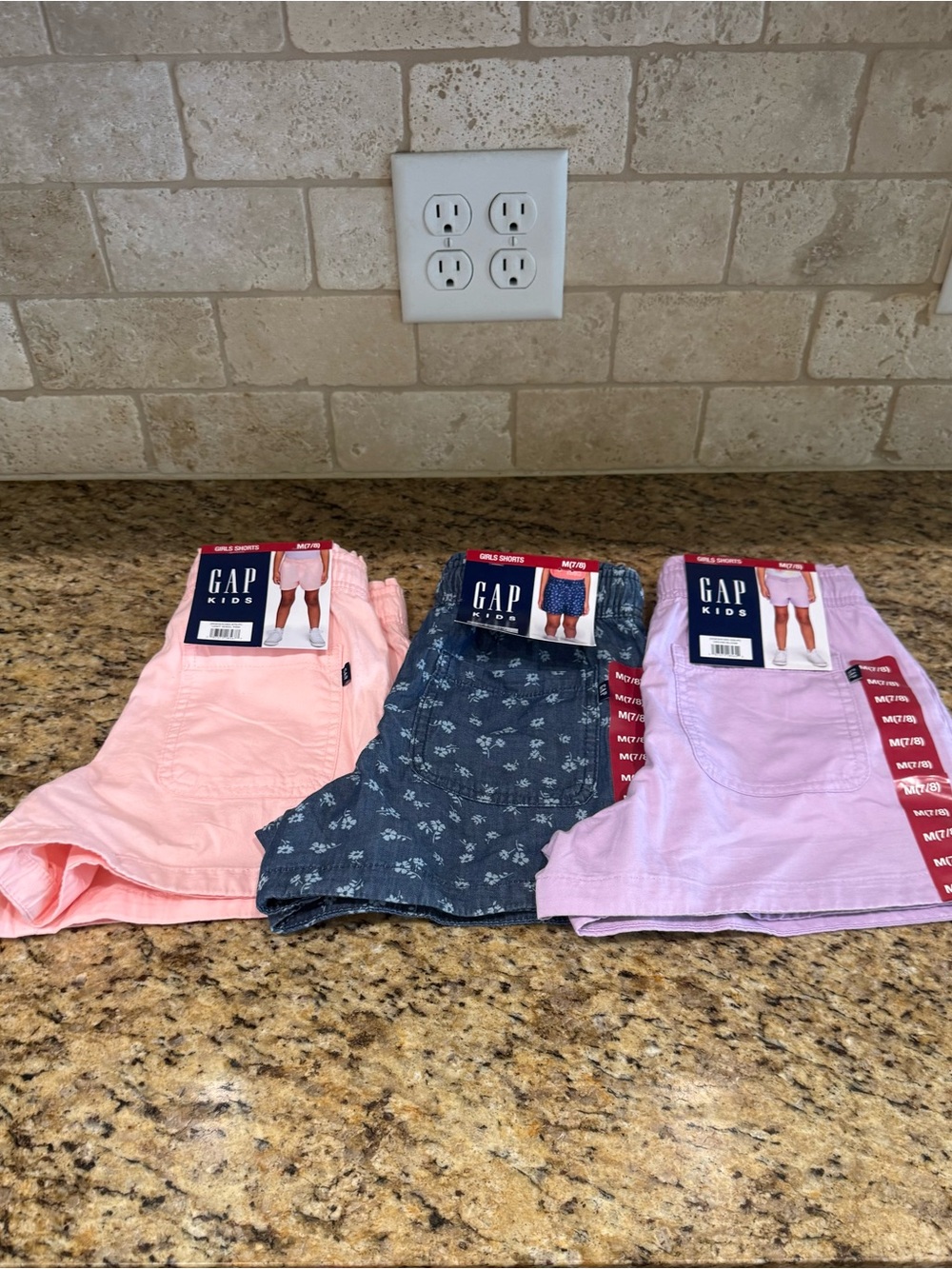 GAP Girls Cotton Shorts - Pink, Navy Floral, Lavender